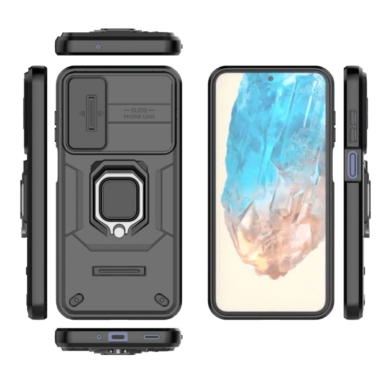 For Samsung Galaxy M35 Sliding Camshield TPU + PC Shockproof Phone Case with Holder