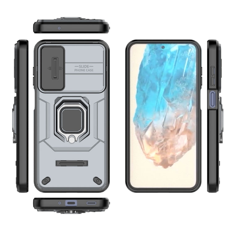 For Samsung Galaxy M35 Sliding Camshield TPU + PC Shockproof Phone Case with Holder