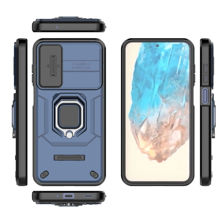 For Samsung Galaxy M35 Sliding Camshield TPU + PC Shockproof Phone Case with Holder