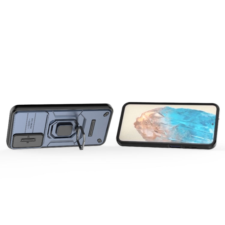 For Samsung Galaxy M35 Sliding Camshield TPU + PC Shockproof Phone Case with Holder