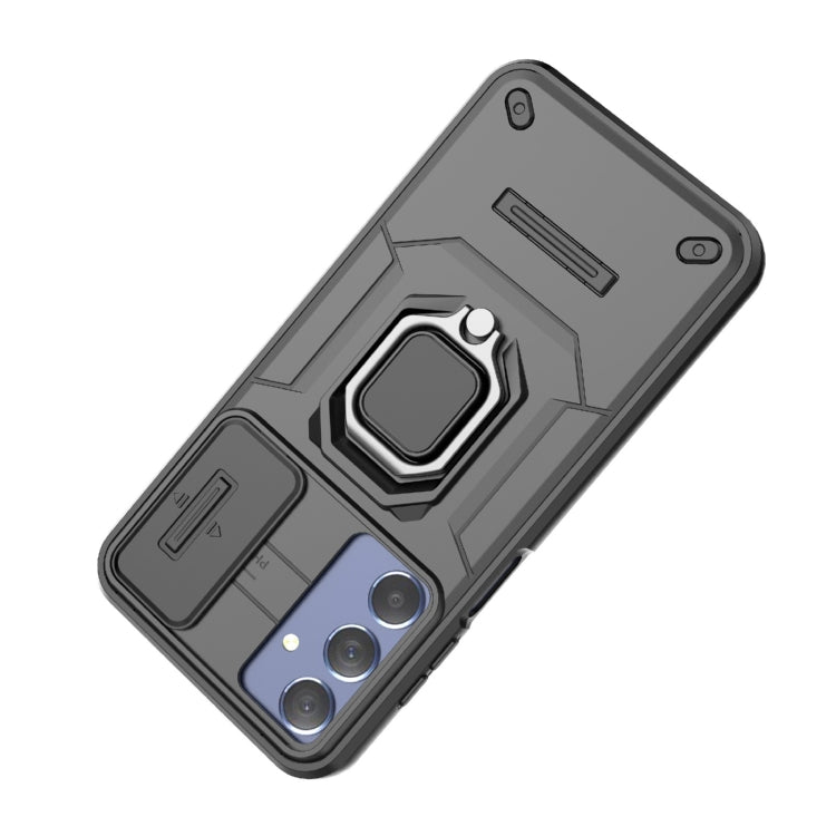 For Samsung Galaxy M35 Sliding Camshield TPU + PC Shockproof Phone Case with Holder