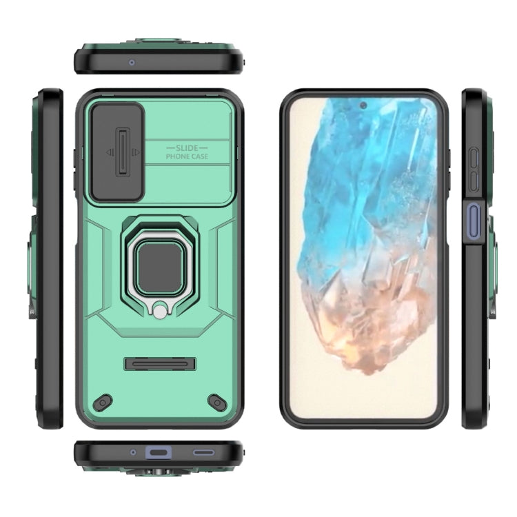 For Samsung Galaxy M35 Sliding Camshield TPU + PC Shockproof Phone Case with Holder