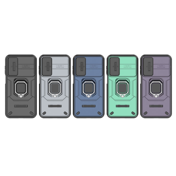 For Samsung Galaxy M35 Sliding Camshield TPU + PC Shockproof Phone Case with Holder