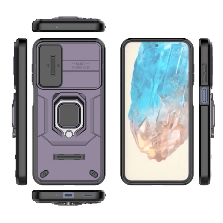 For Samsung Galaxy M35 Sliding Camshield TPU + PC Shockproof Phone Case with Holder