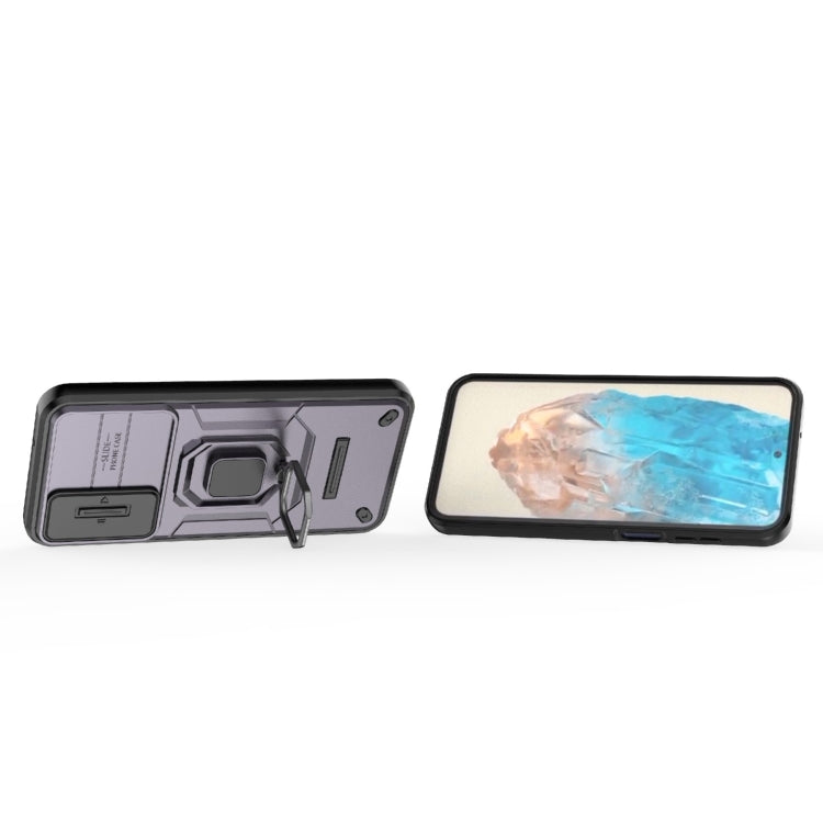 For Samsung Galaxy M35 Sliding Camshield TPU + PC Shockproof Phone Case with Holder