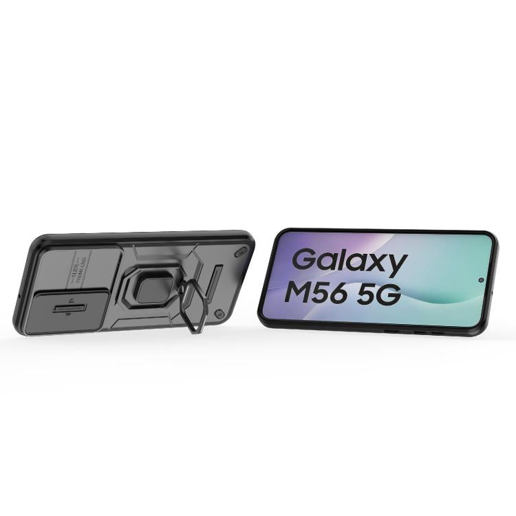For Samsung Galaxy M56 5G Sliding Camshield TPU + PC Shockproof Phone Case with Holder