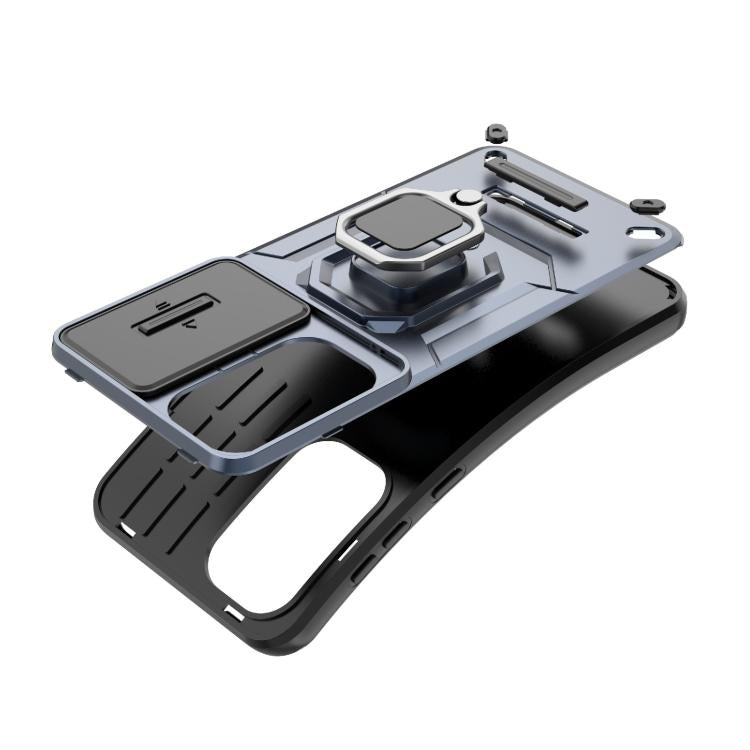 For Samsung Galaxy M56 5G Sliding Camshield TPU + PC Shockproof Phone Case with Holder