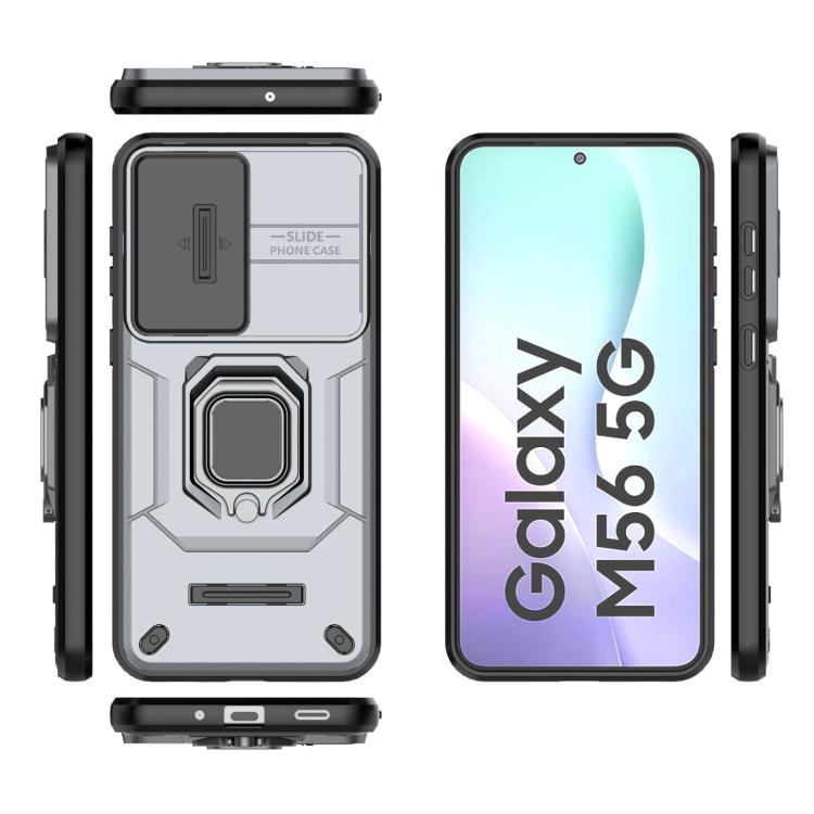 For Samsung Galaxy M56 5G Sliding Camshield TPU + PC Shockproof Phone Case with Holder