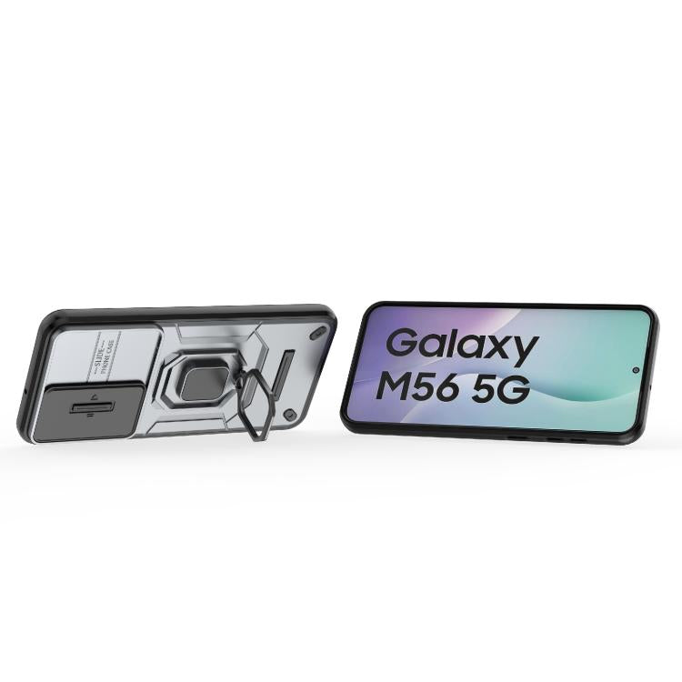 For Samsung Galaxy M56 5G Sliding Camshield TPU + PC Shockproof Phone Case with Holder