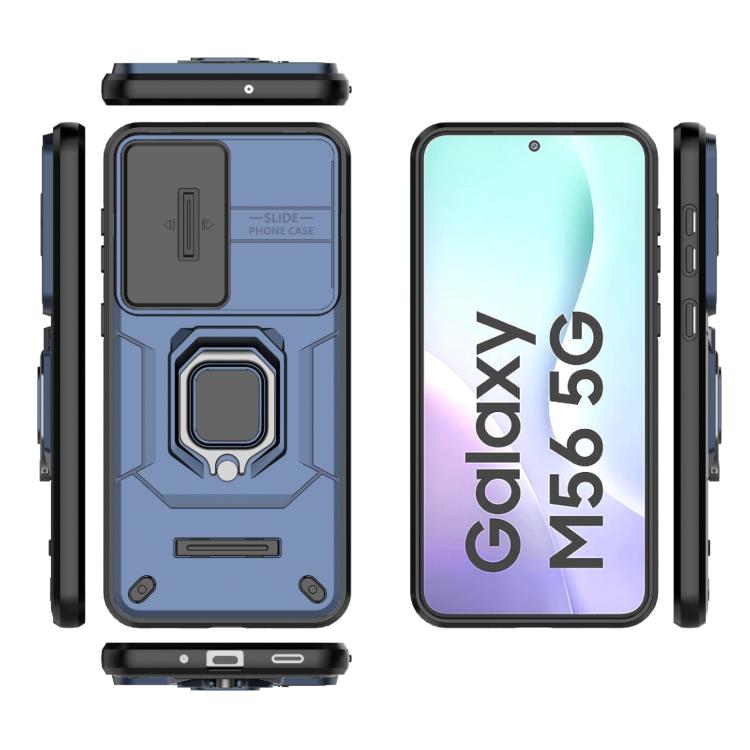 For Samsung Galaxy M56 5G Sliding Camshield TPU + PC Shockproof Phone Case with Holder