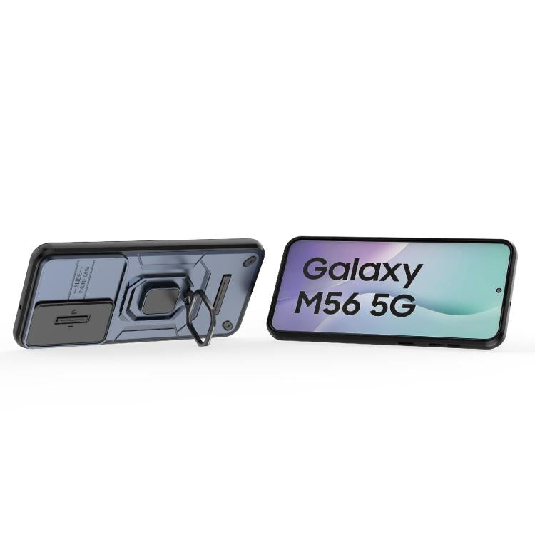 For Samsung Galaxy M56 5G Sliding Camshield TPU + PC Shockproof Phone Case with Holder