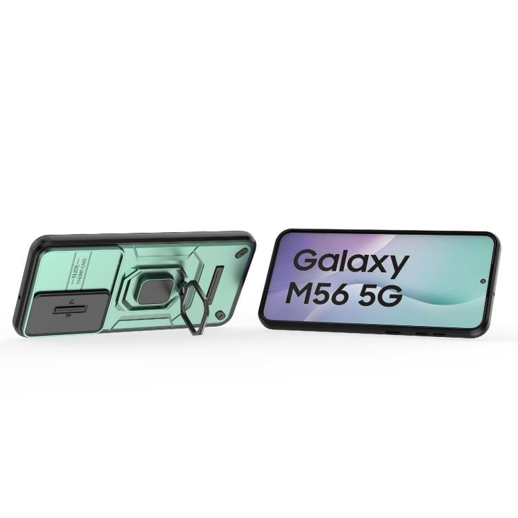 For Samsung Galaxy M56 5G Sliding Camshield TPU + PC Shockproof Phone Case with Holder