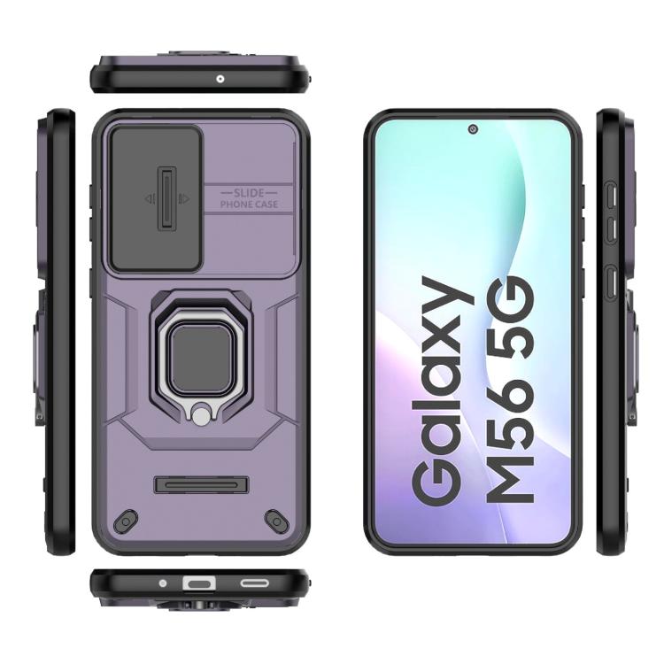 For Samsung Galaxy M56 5G Sliding Camshield TPU + PC Shockproof Phone Case with Holder