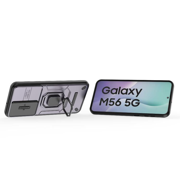 For Samsung Galaxy M56 5G Sliding Camshield TPU + PC Shockproof Phone Case with Holder