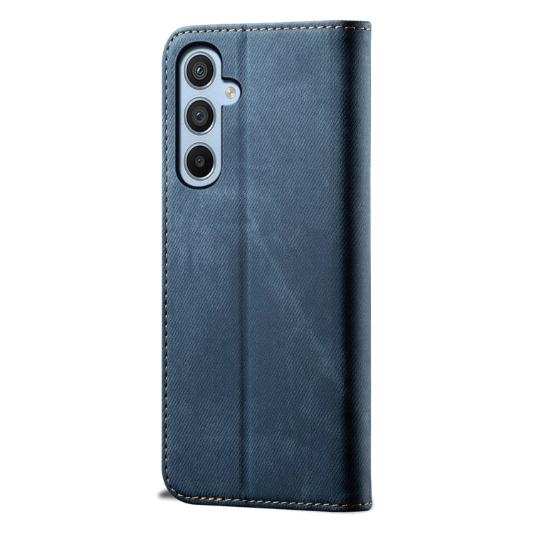 For Samsung Galaxy A56 5G Denim Texture Casual Style Horizontal Flip Leather Case