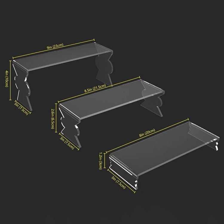 3pcs / Set Figure Cake Cosmetics Storage Display Stand - Transparent