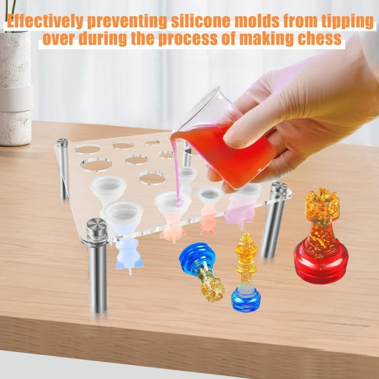 Square Chess Mold Stand Without Silicone Mold - Transparent