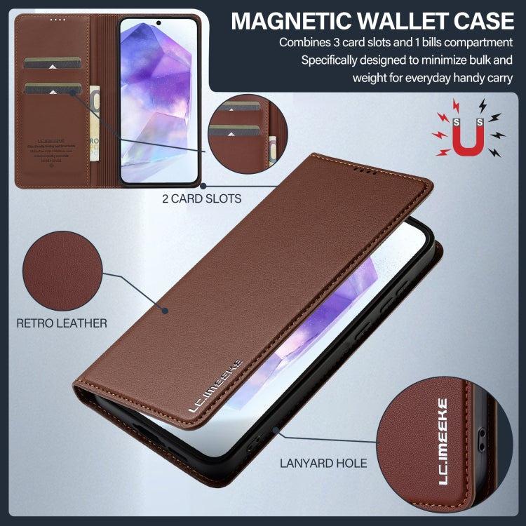 For Samsung Galaxy A54 5G LC.IMEEKE L1 Series Frosted Fine Texture PU Phone Case