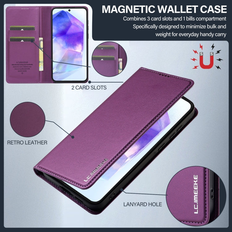 For Samsung Galaxy A54 5G LC.IMEEKE L1 Series Frosted Fine Texture PU Phone Case