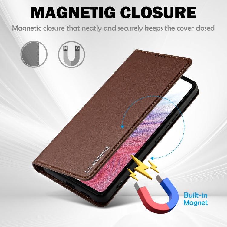 For Samsung Galaxy A53 5G LC.IMEEKE L1 Series Frosted Fine Texture PU Phone Case
