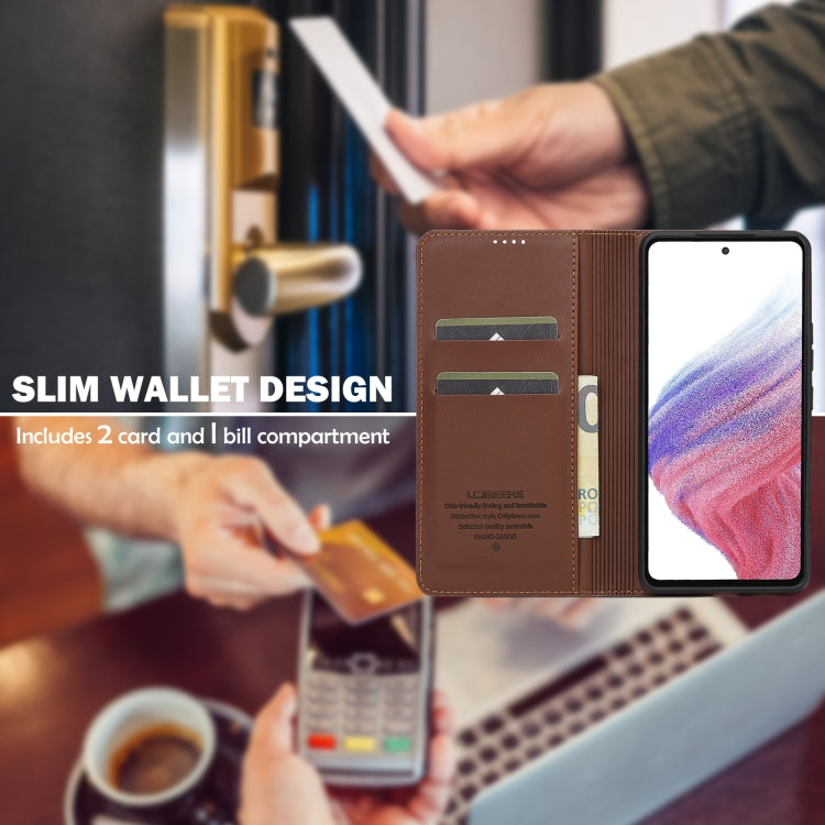 For Samsung Galaxy A53 5G LC.IMEEKE L1 Series Frosted Fine Texture PU Phone Case