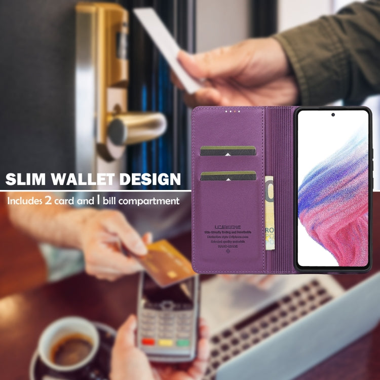 For Samsung Galaxy A53 5G LC.IMEEKE L1 Series Frosted Fine Texture PU Phone Case