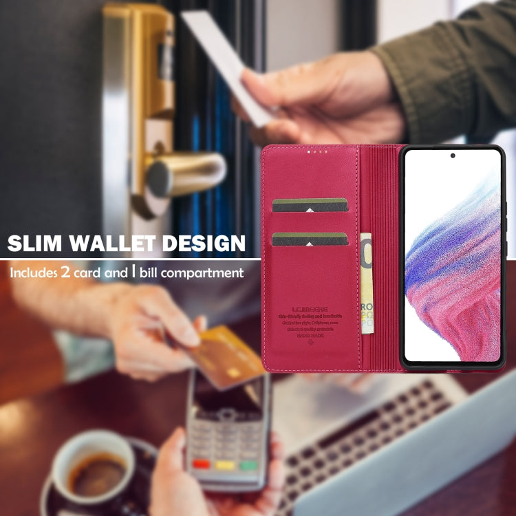 For Samsung Galaxy A53 5G LC.IMEEKE L1 Series Frosted Fine Texture PU Phone Case