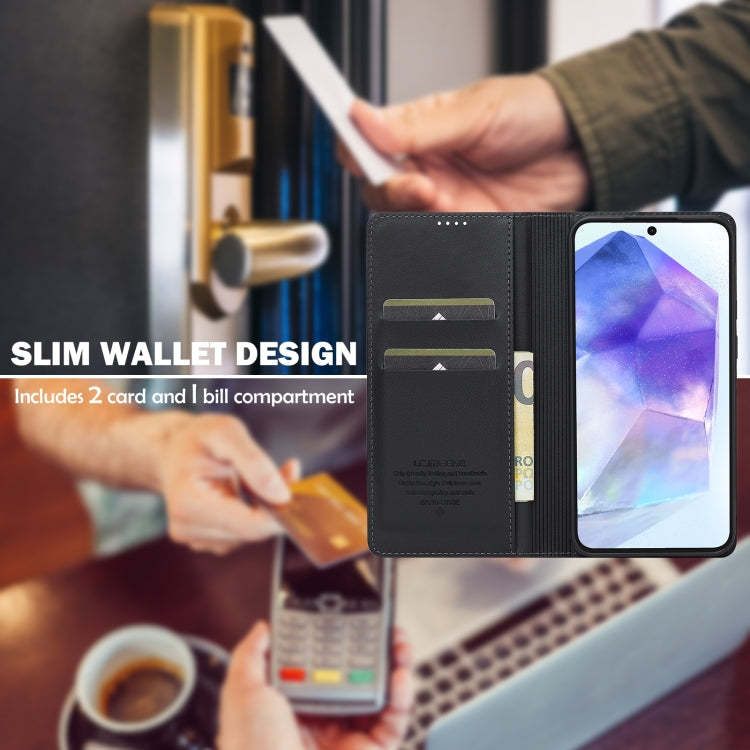 For Samsung Galaxy A55 5G LC.IMEEKE L1 Series Frosted Fine Texture PU Phone Case
