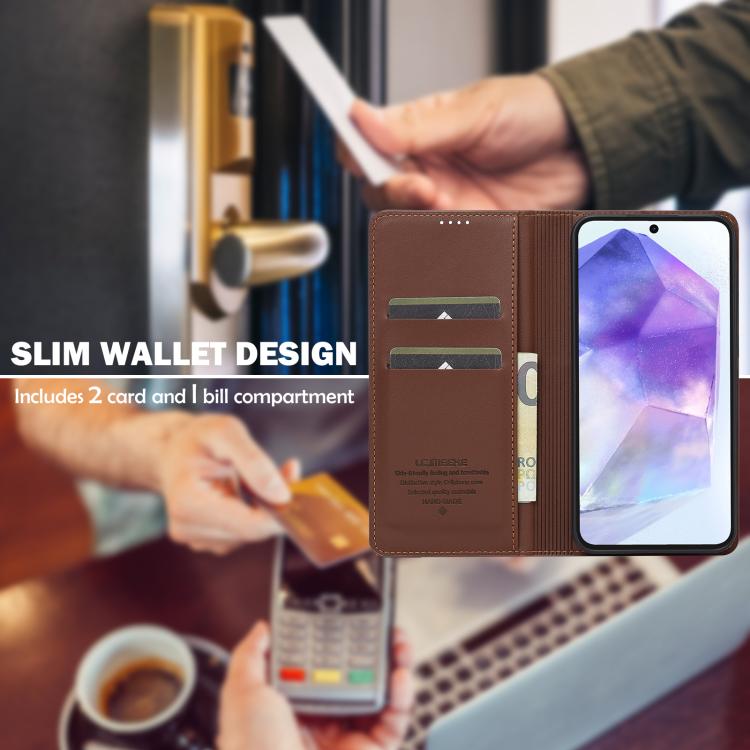 For Samsung Galaxy A56 5G LC.IMEEKE L1 Series Frosted Fine Texture PU Phone Case
