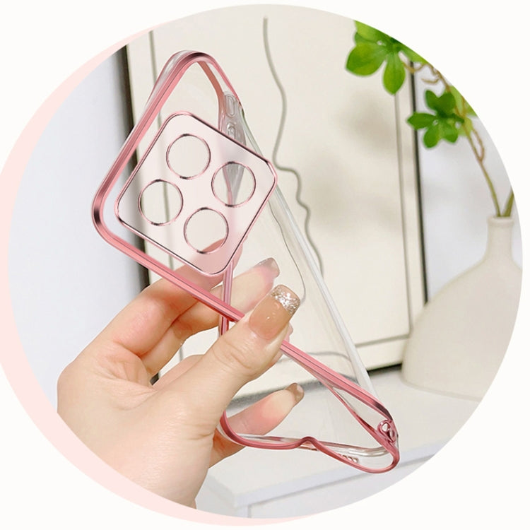 For Xiaomi 14 Pro Plated Gradient Glitter Round Holder TPU Phone Case