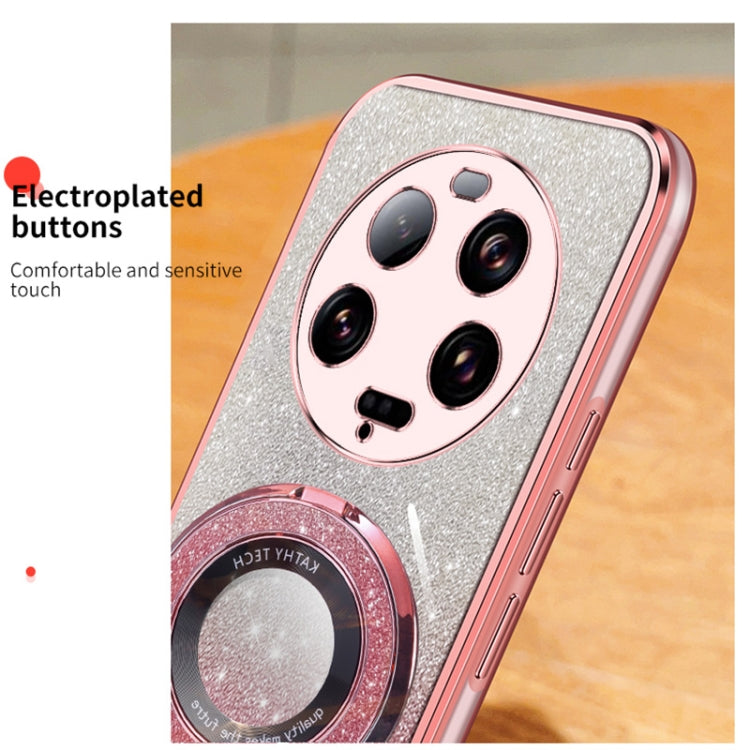 For Xiaomi 13 Ultra Plated Gradient Glitter Round Holder TPU Phone Case