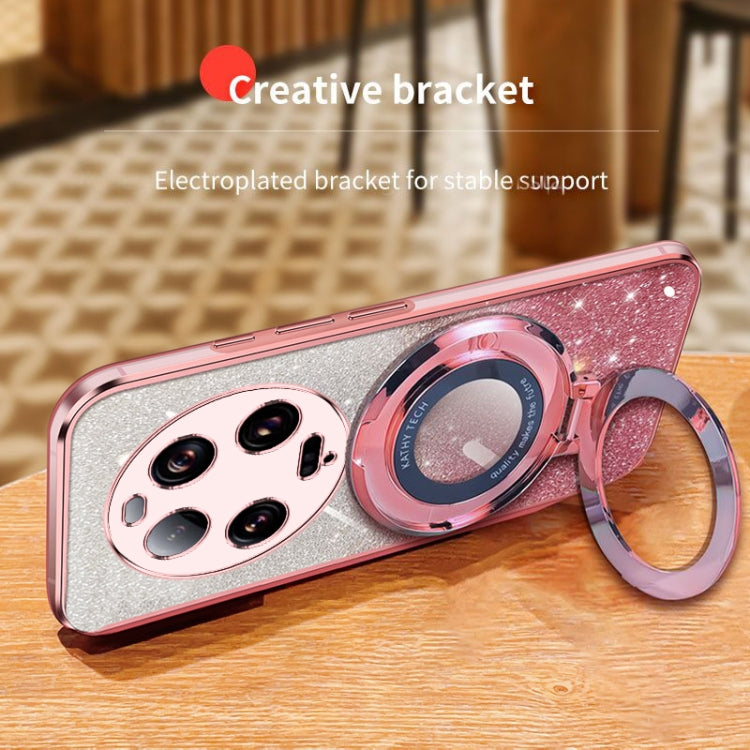 For Xiaomi 13 Ultra Plated Gradient Glitter Round Holder TPU Phone Case