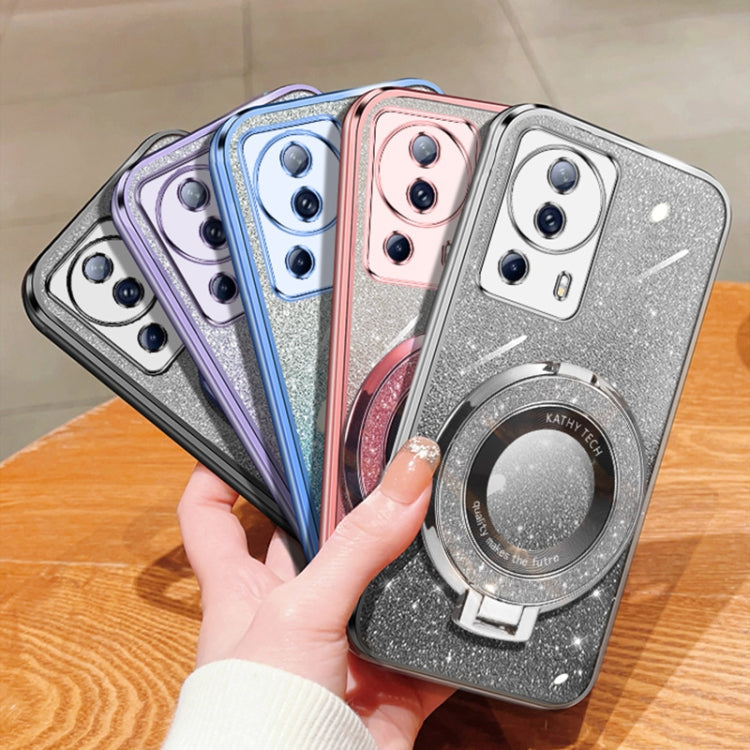 For Xiaomi Civi 2 / 13 Lite Plated Gradient Glitter Round Holder TPU Phone Case