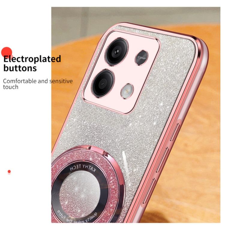 For Redmi Note 13 5G Plated Gradient Glitter Round Holder TPU Phone Case