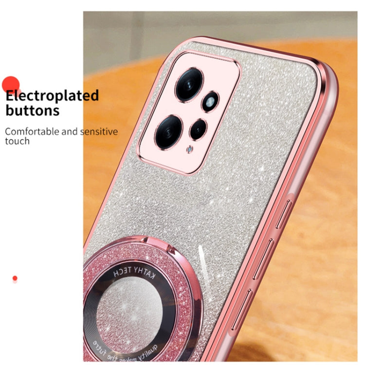 For Redmi Note 12 4G Global Plated Gradient Glitter Round Holder TPU Phone Case