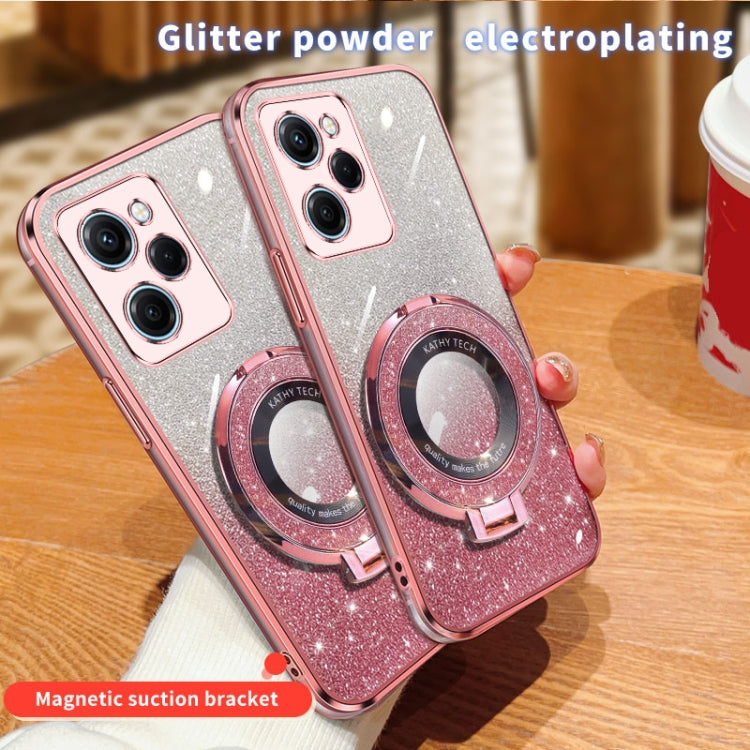 For Redmi Note 12 Pro Speed Plated Gradient Glitter Round Holder TPU Phone Case