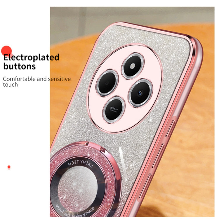For Redmi 14C 4G Plated Gradient Glitter Round Holder TPU Phone Case