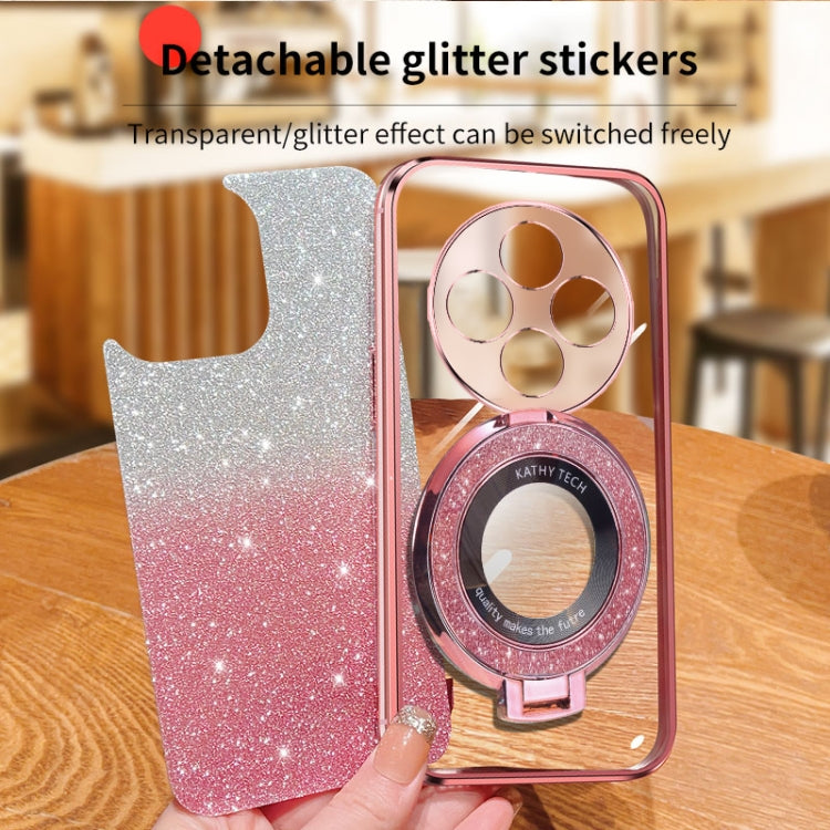 For Redmi 14C 4G Plated Gradient Glitter Round Holder TPU Phone Case