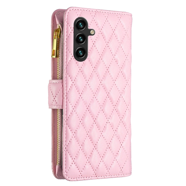 For Samsung Galaxy A16 5G Diamond Lattice Zipper Wallet Leather Flip Phone Case