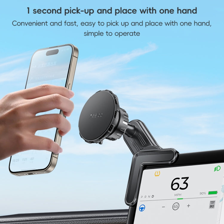 Yesido C212 Car Floating Screen Clip-on Magnetic Phone Holder - Black
