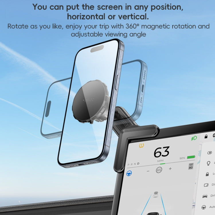 Yesido C212 Car Floating Screen Clip-on Magnetic Phone Holder - Black