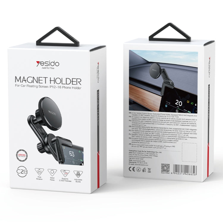 Yesido C213 Car Floating Screen Clip-on MagSafe Magnetic Phone Holder - Black