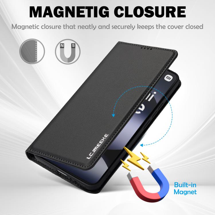 For Redmi Note 14 4G 164.84mm LC.IMEEKE L1 Series Frosted Fine Texture PU Phone Case