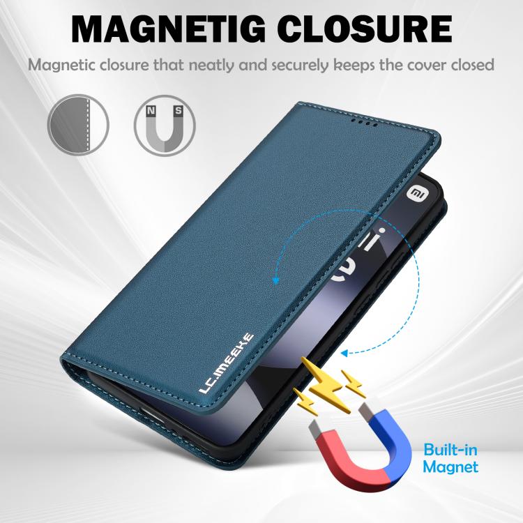 For Redmi Note 14 4G 164.84mm LC.IMEEKE L1 Series Frosted Fine Texture PU Phone Case
