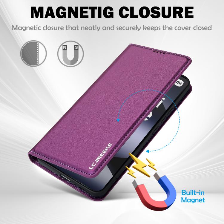 For Redmi Note 14 4G 164.84mm LC.IMEEKE L1 Series Frosted Fine Texture PU Phone Case
