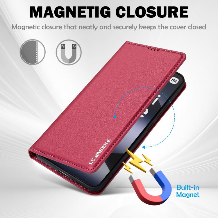 For Redmi Note 14 4G 164.84mm LC.IMEEKE L1 Series Frosted Fine Texture PU Phone Case