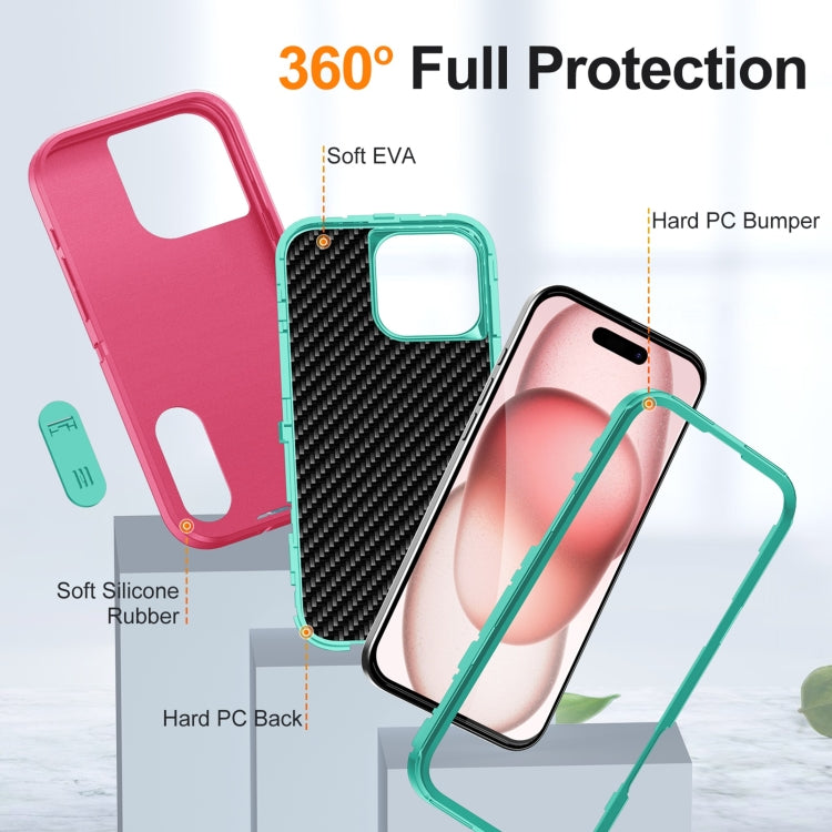 For iPhone 16 Pro Max Rugged PC + Silicone Phone Case with Holder