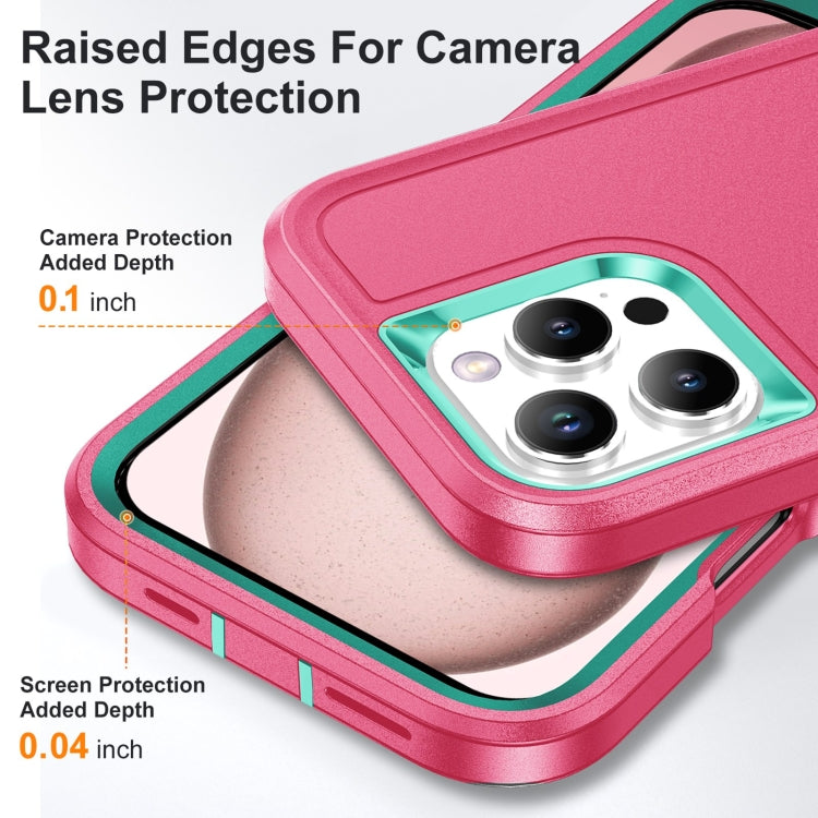 For iPhone 16 Pro Max Rugged PC + Silicone Phone Case with Holder