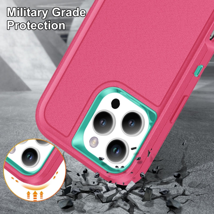 For iPhone 16 Pro Max Rugged PC + Silicone Phone Case with Holder