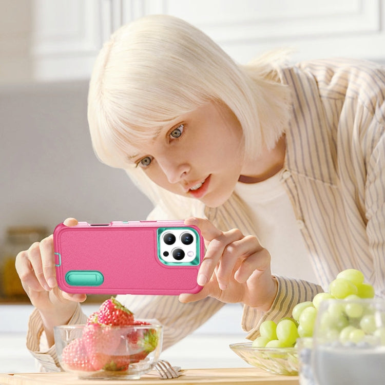 For iPhone 16 Pro Max Rugged PC + Silicone Phone Case with Holder
